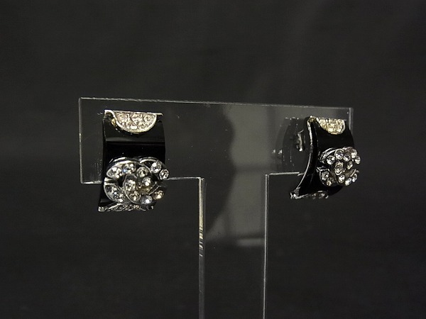 1円 □極美品□ CHANEL シャネル ココマーク ラインストーン ピアス