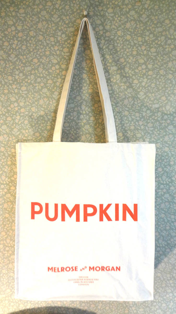 ロンドンの人気デリショップ　MELROSE&MORGAN オリジナル・キャンバスバック　日本未発売 PUMPKIN
