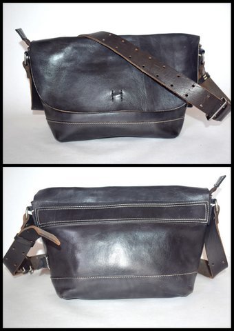 H 1203 MANO FECE H マノフェス レザーショルダーバッグ オールレザー