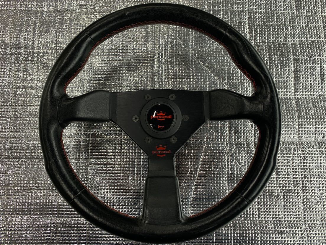 a*a様 稀少！personalウッドステアリング　旧ロゴホーンボタン当時物 車 a*a様 稀少！personalウッドステアリング 旧ロゴホーンボタン当時物