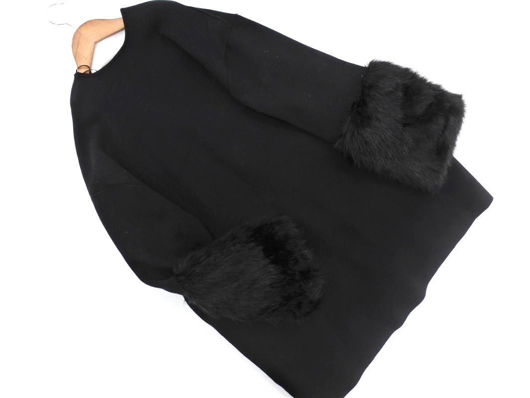 新 発売ファッション - ZARA ザラ ボア フェイクファー 黒 ロング 