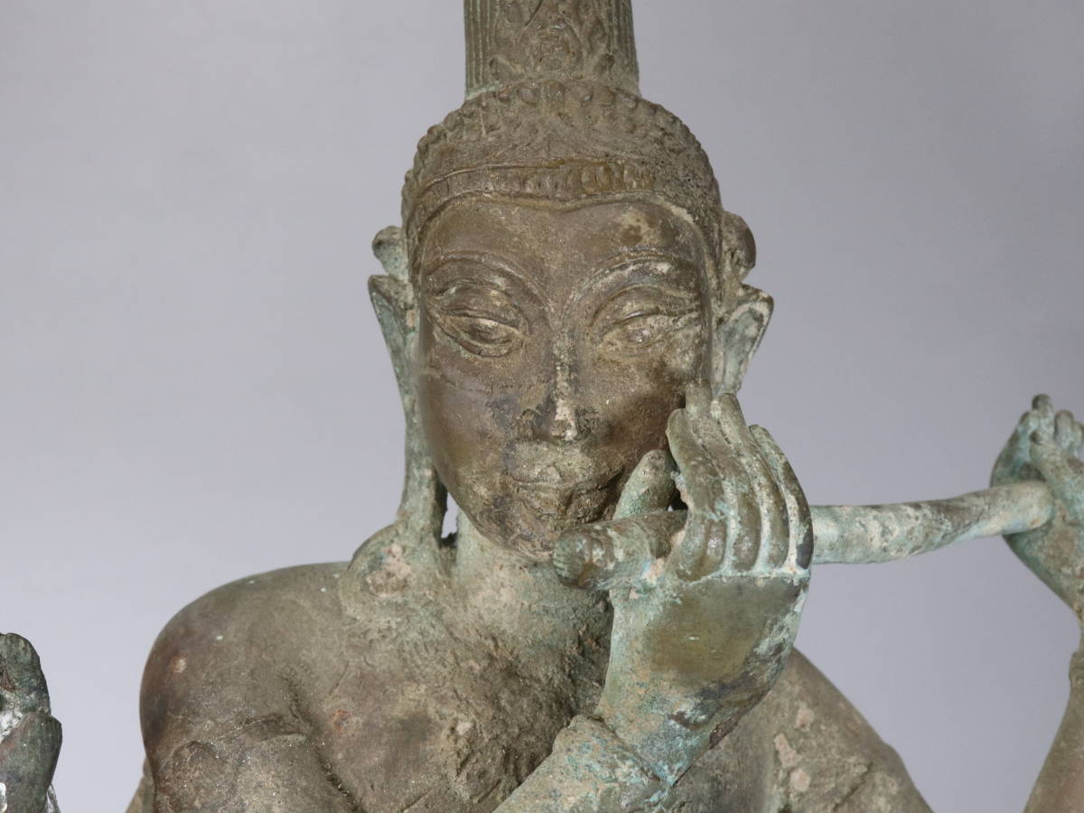 セール 値段 時代 東南アジア ネパール 銅仏 台含む高さ50cm 仏教美術