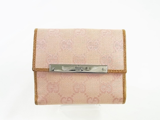 グッチ】Wホック財布/GGキャンバス/ピンク/レディース/女性向け/二