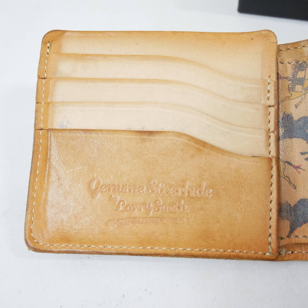 Larry smith ラリースミス　ウォレット　レザー　財布　二つ折り 1円】LARRY SMITH ラリースミス LT-0086 BILLFOLD WALLET TAPI ART 2