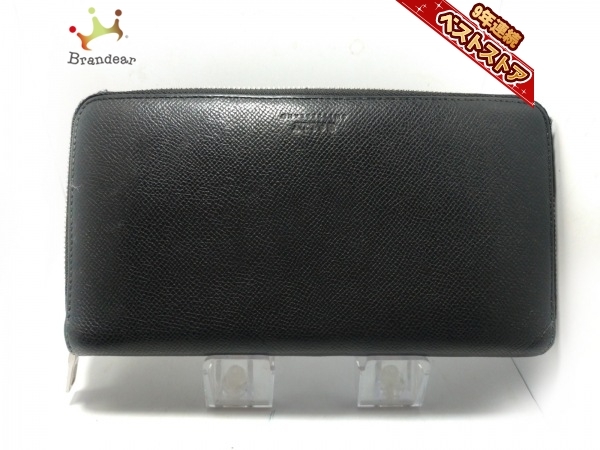 バリー BALLY 長財布 レザー 黒 ラウンドファスナー/型押し加工 バリー BALLY 長財布 レザー 黒 ラウンドファスナー/型押し加工