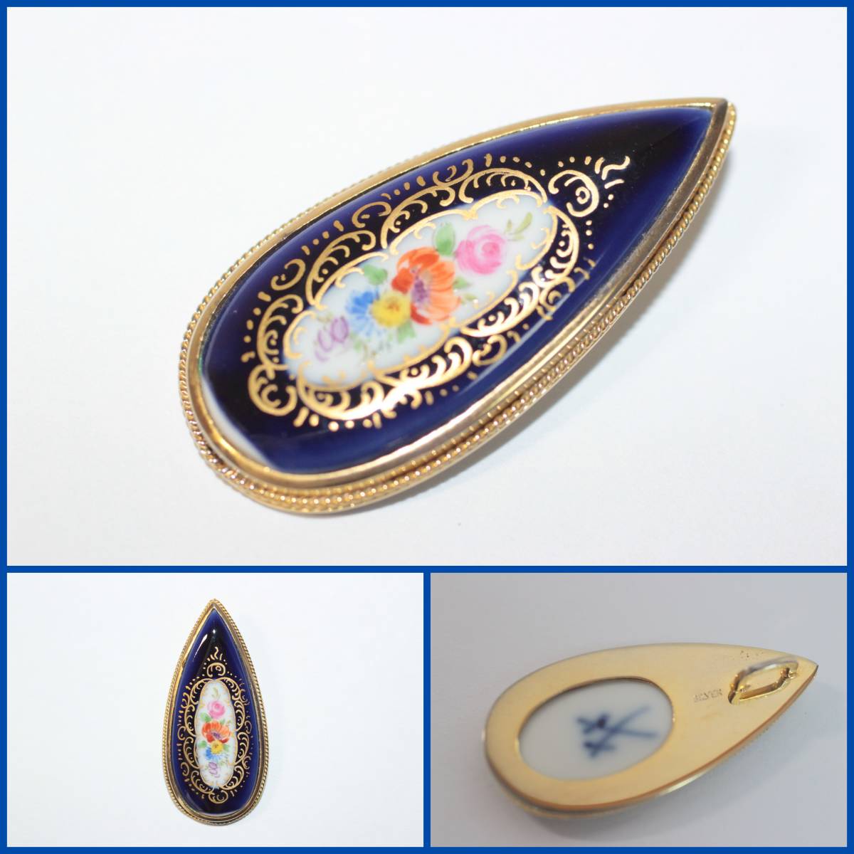 高品質，限定SALE Meissen/マイセン シェイプ ペンダントトップ 瑠璃 ベーシックフラワー ドイツ/高級/SILVER/銀製/セレブ/陶磁器/BVT0392(マイセン)｜売買されたオークション情報、yahooの商品情報をアーカイブ公開 マイセン