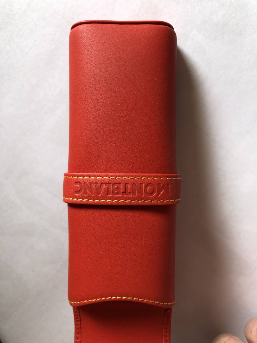 モンブラン純正＞Mont Blanc ペンケース 赤色 二本挿し MONTBLANC