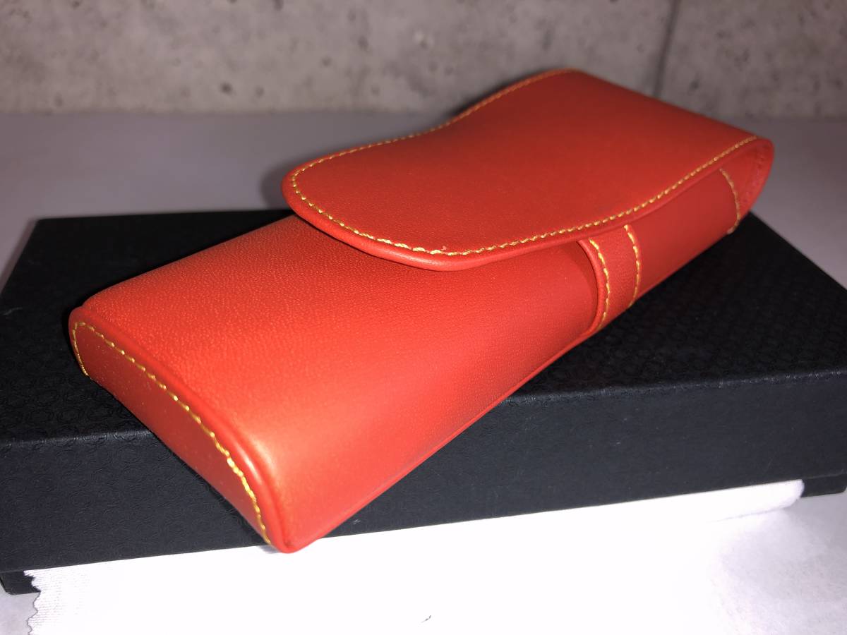 MONTBLANC モンブラン レザー ペンケース　レッド　赤 モンブラン純正＞Mont Blanc ペンケース 赤色 二本挿し MONTBLANC