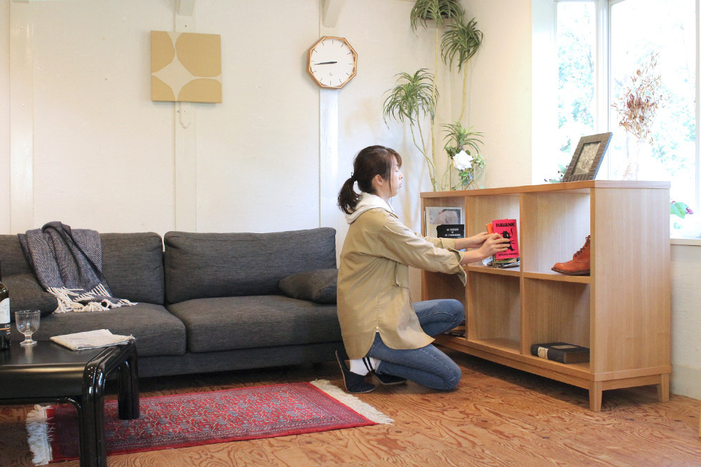 子供部屋の収納にピッタリ 無印良品/MUJI｜タモ材オープンシェルフ 2×