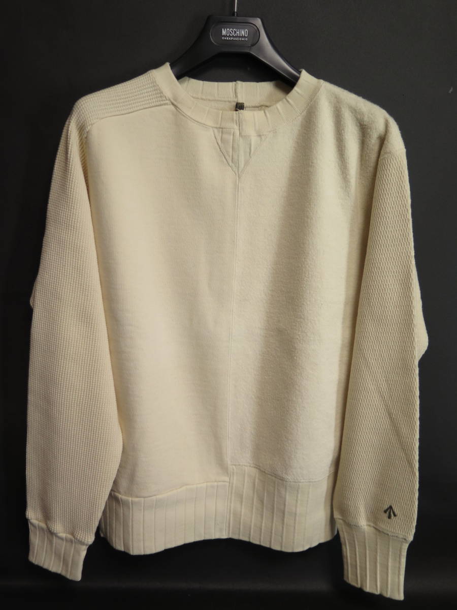 大人気，新作 Nigel Cabourn ナイジェルケーボン 裏毛/サーマル/リブ/ミックス切替スウェット アイボリー サイズ：48 クリーニング済み(スウェット)｜売買されたオークション情報、yahooの商品情報をアーカイ スウェット