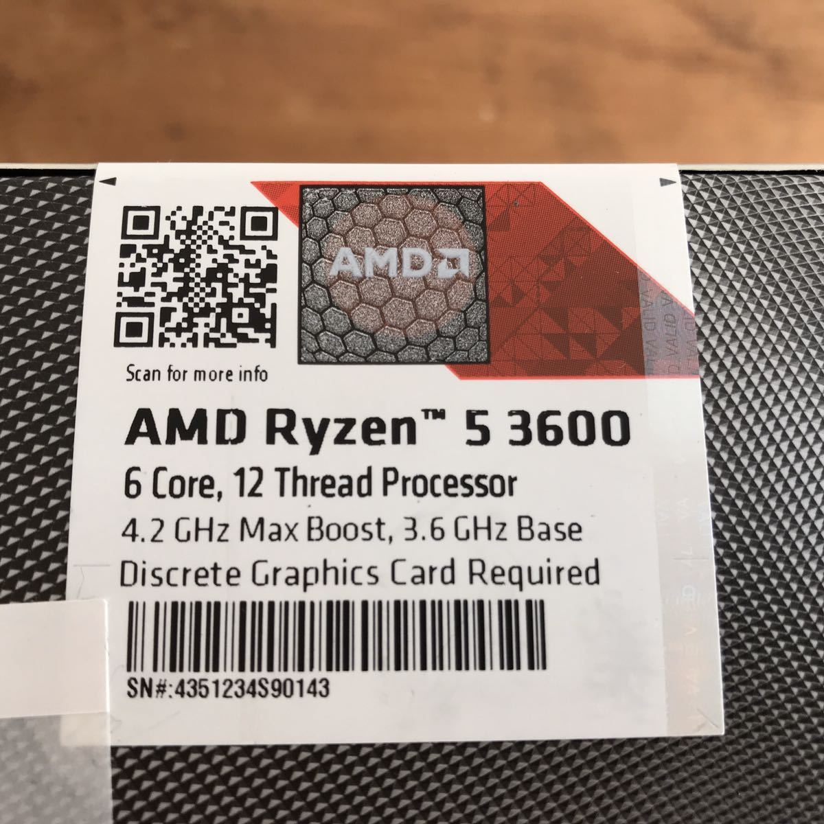 AMD Ryzen 5 3600 6Core,12Thread (3.6GHz/TC:4.2GHz) BOX【未開封新品】_2