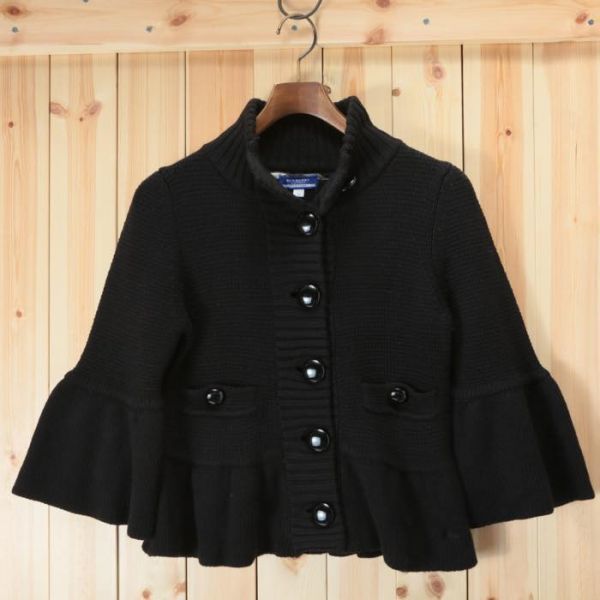 美品】バーバリー ブルーレーベル ベルスリーブ ハイネック ニット 