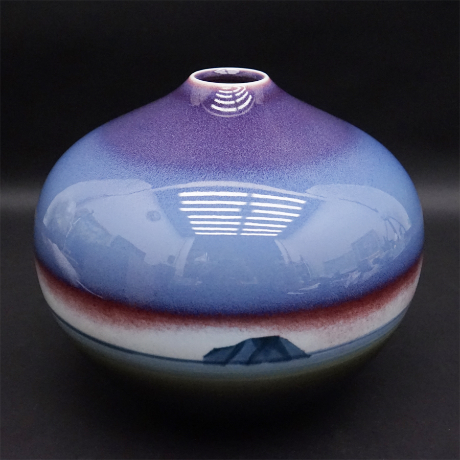 泰明窯 有田焼 花瓶 花器 前田泰昭 公式通販 陶芸 辰砂 : 作家物 20cm