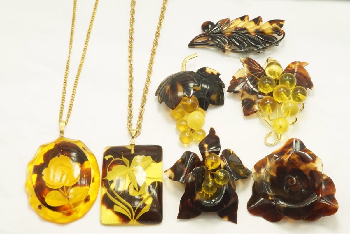 アクセサリー ネックレス 鼈甲 べっ甲 ブローチ イヤリング ペンダント 