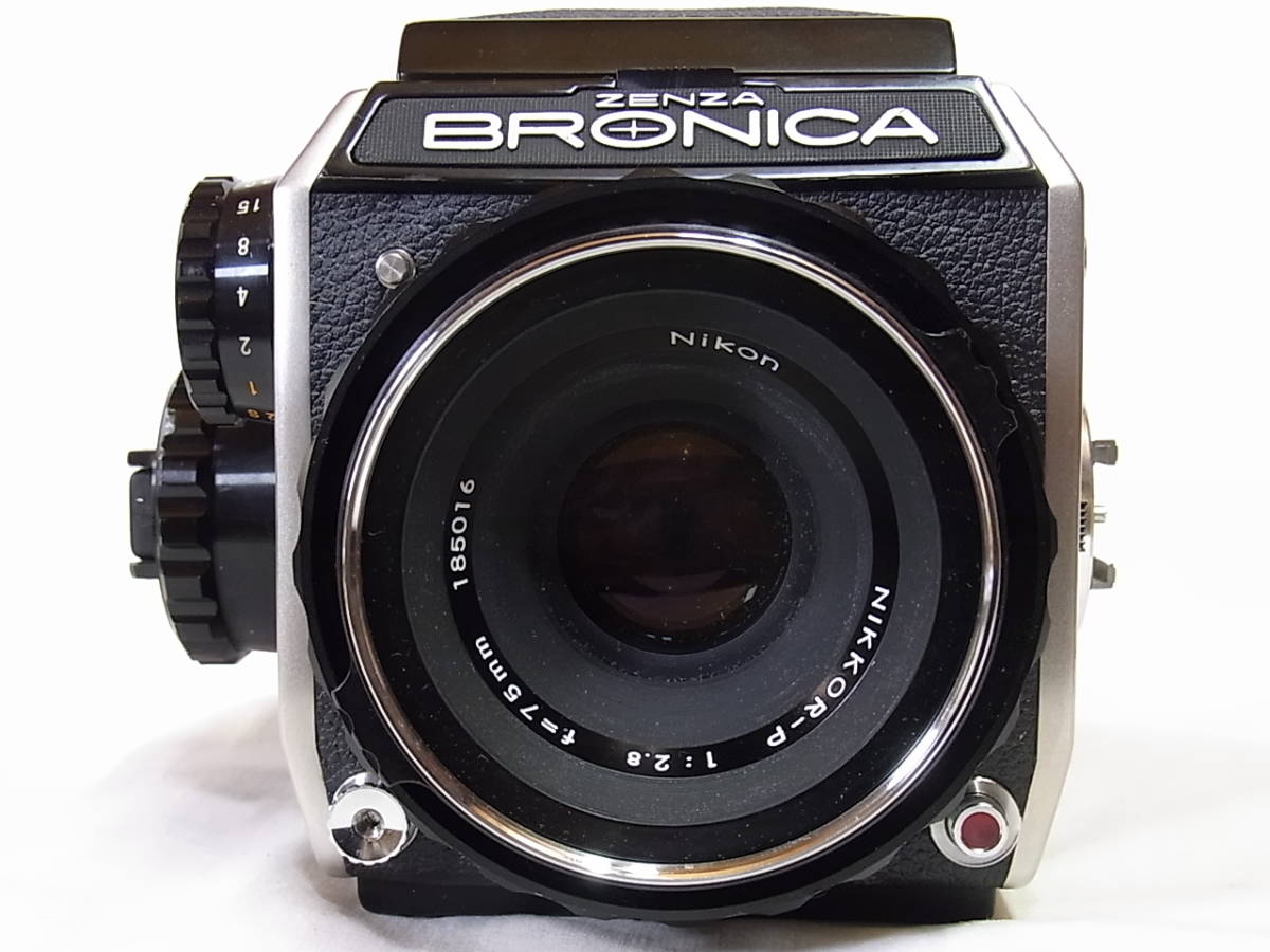 動作◎ ZENZA BRONICA EC NIKKOR-P 75mm F2.8 ゼンザ ブロニカ／ZENZA BRONICA EC+Nikkor-P 75mm f2.8+アイレベル