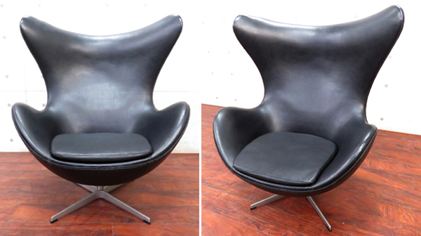 ■美品■FRITZ HANSEN/フリッツ・ハンセン■北欧/デンマーク/アルネ・ヤコブセン/レア！/ヴィンテージ/黒総革/エッグチェア/150万/ssx3562t_2