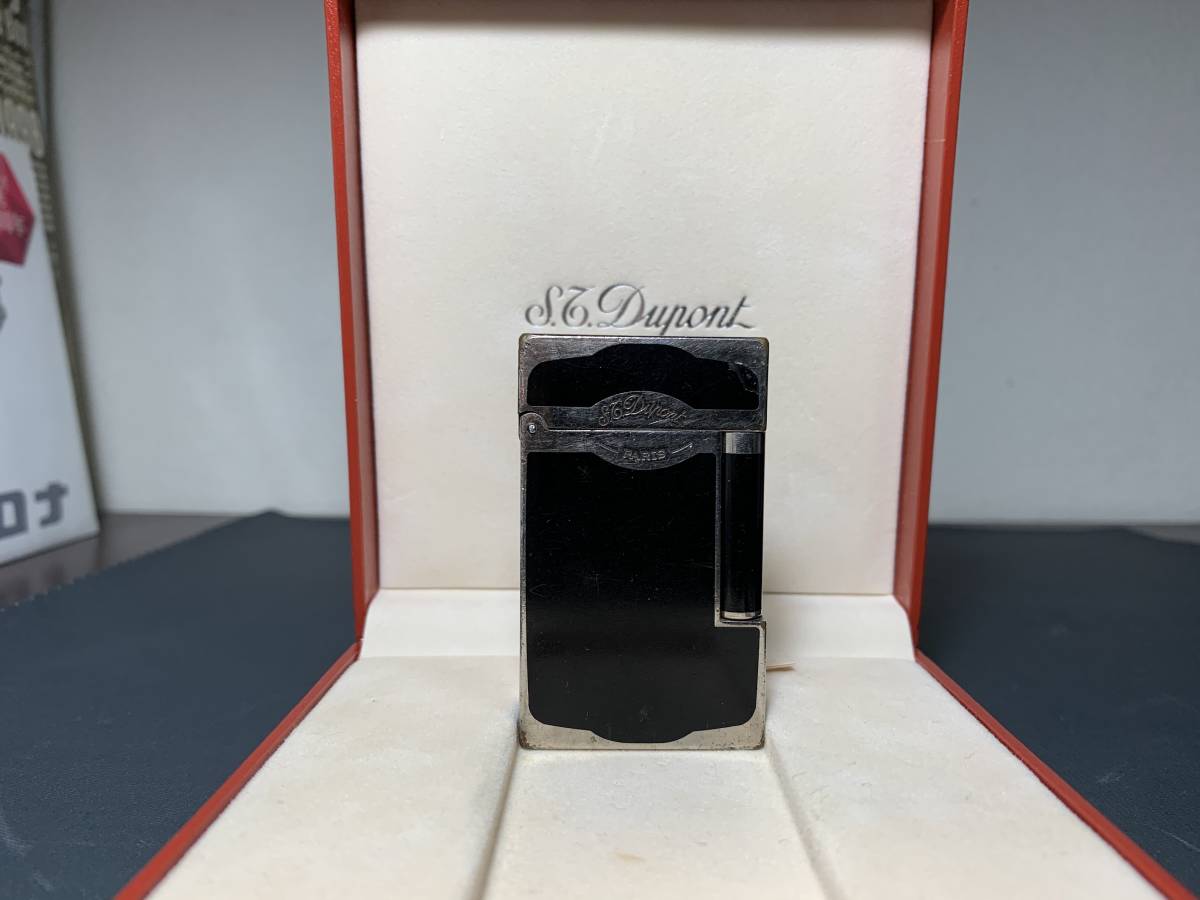 ライン2 デュポン Dupont 純正漆 パラディウム 黒 銀 箱付 S T | ライター S.T. Official ブラックラッカー＆パラディウム エス・テー・デュポン