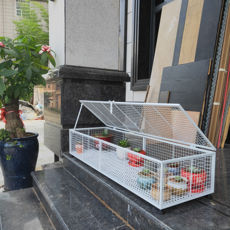 多肉植物 ミニ 鉢植え アイアンアート メッシュ 長方形 鉢棚 プランター台 プランター棚 フラワースタンド プランタースタンド 防盗 防鳥