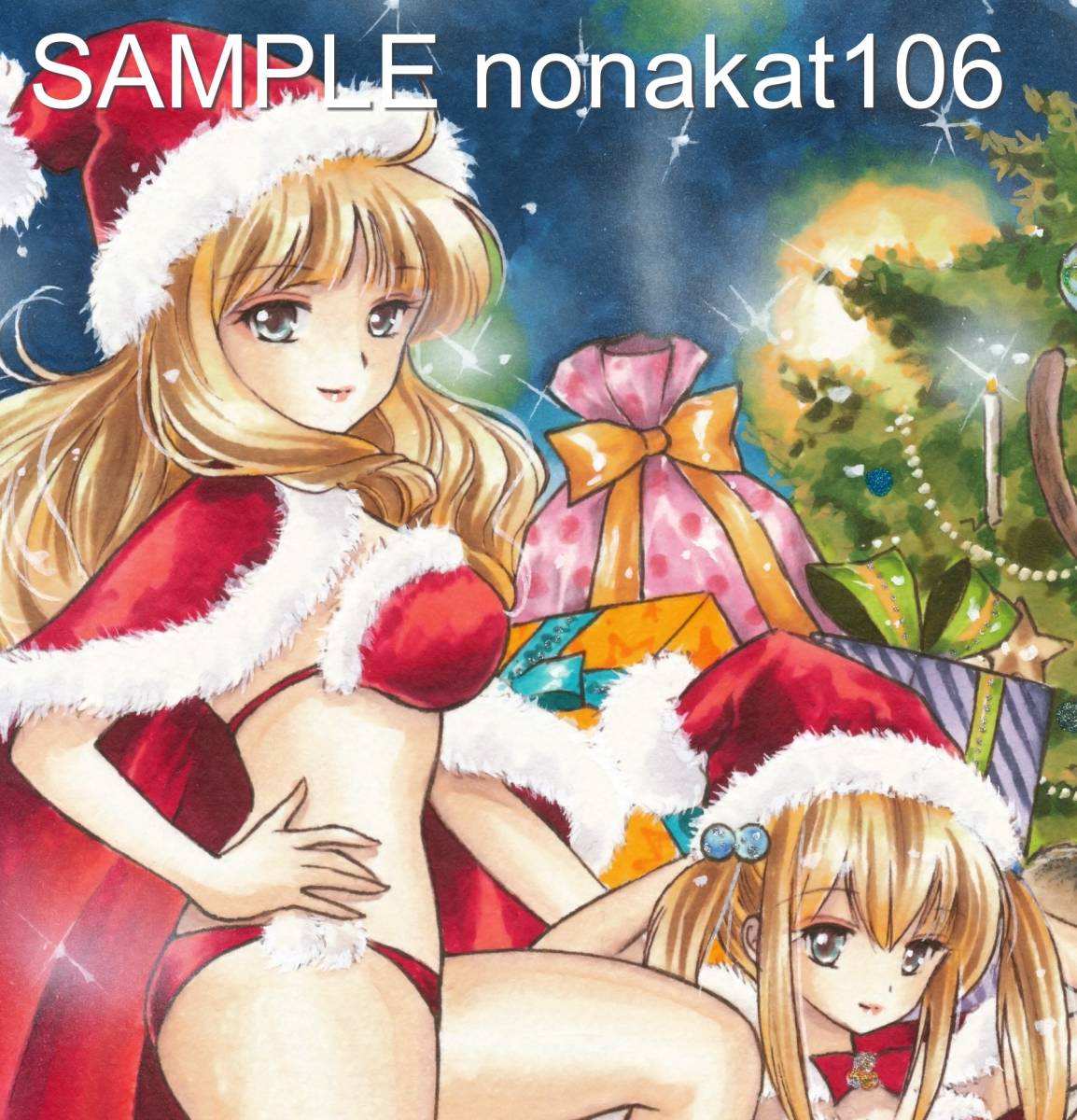 手描きオリジナルイラスト【サンタガールズ】