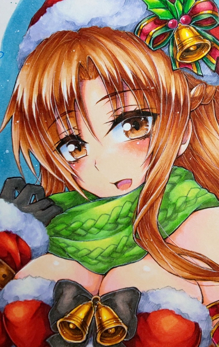 手描き 同人イラスト ソードアート オンライン Sao 結城明日奈 アスナ サンタver コピック B5 手描きイラスト 売買されたオークション情報 Yahooの商品情報をアーカイブ公開 オークファン Aucfan Com