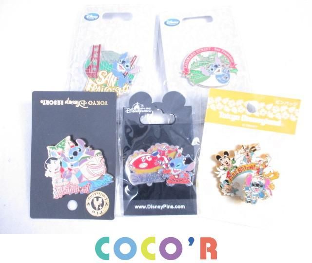 同梱可】良品 ディズニー リロ＆スティッチ ピンバッジ 5点 グッズセット