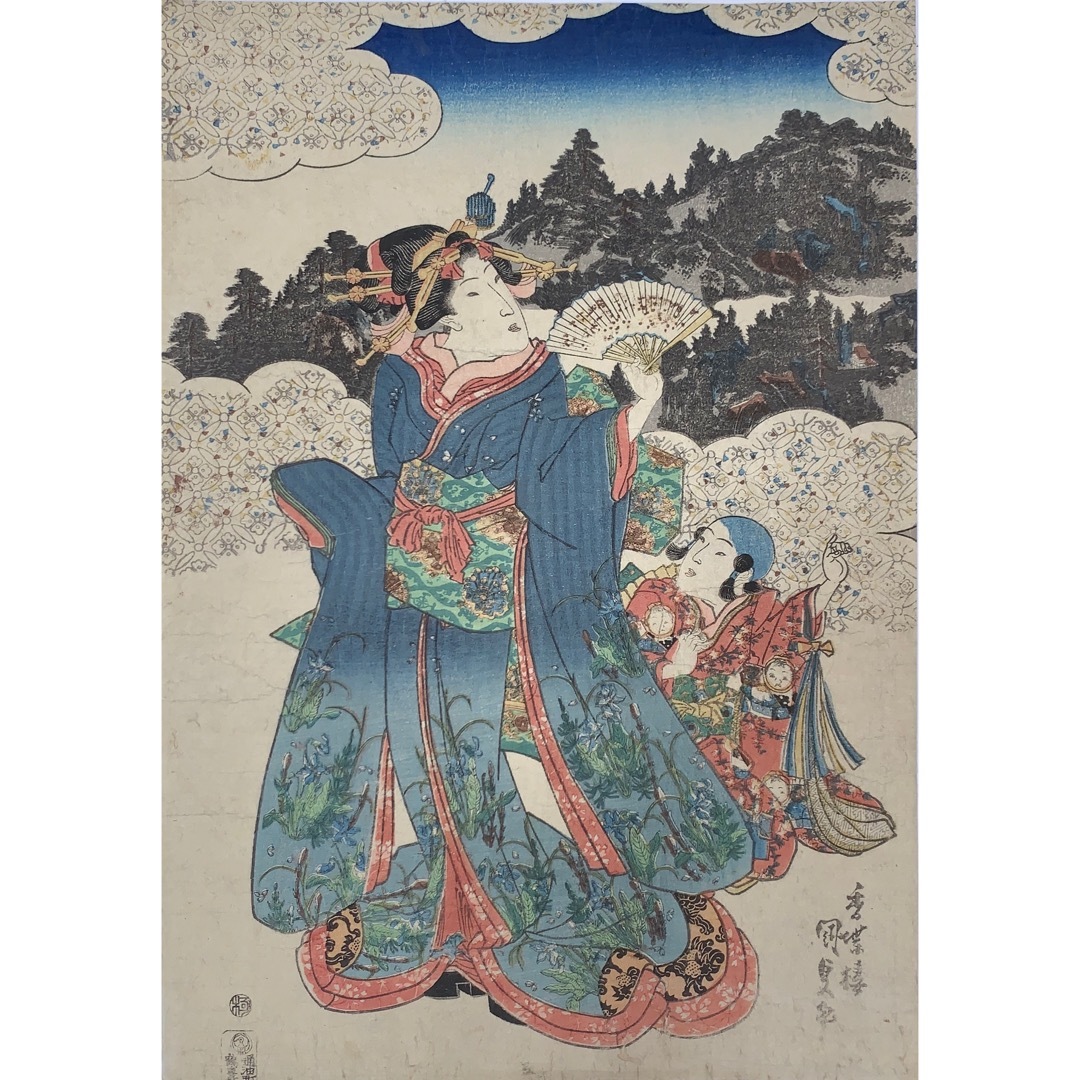 hana_desu15 本物 江戸時代 歌川国貞 浮世絵 Kunisada 木 美人画 春画