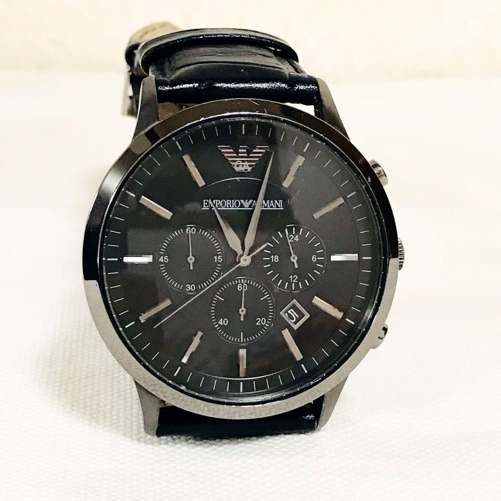 動作OK♪美品！エンポリオ・アルマーニ メンズ腕時計 AR-2462 クオーツ