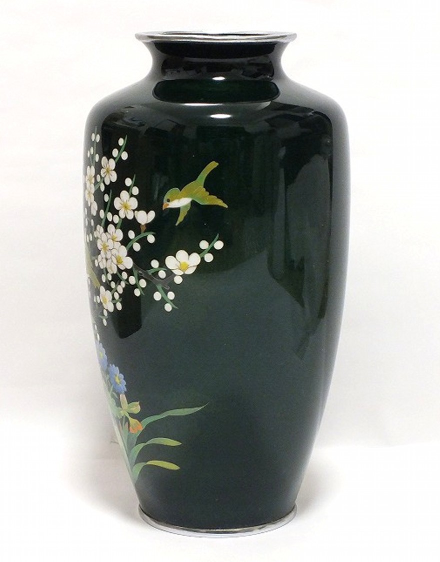 京都平安 稲葉七宝壺 花瓶 共箱 茶道具 華道具 花入 陶磁器 【公式