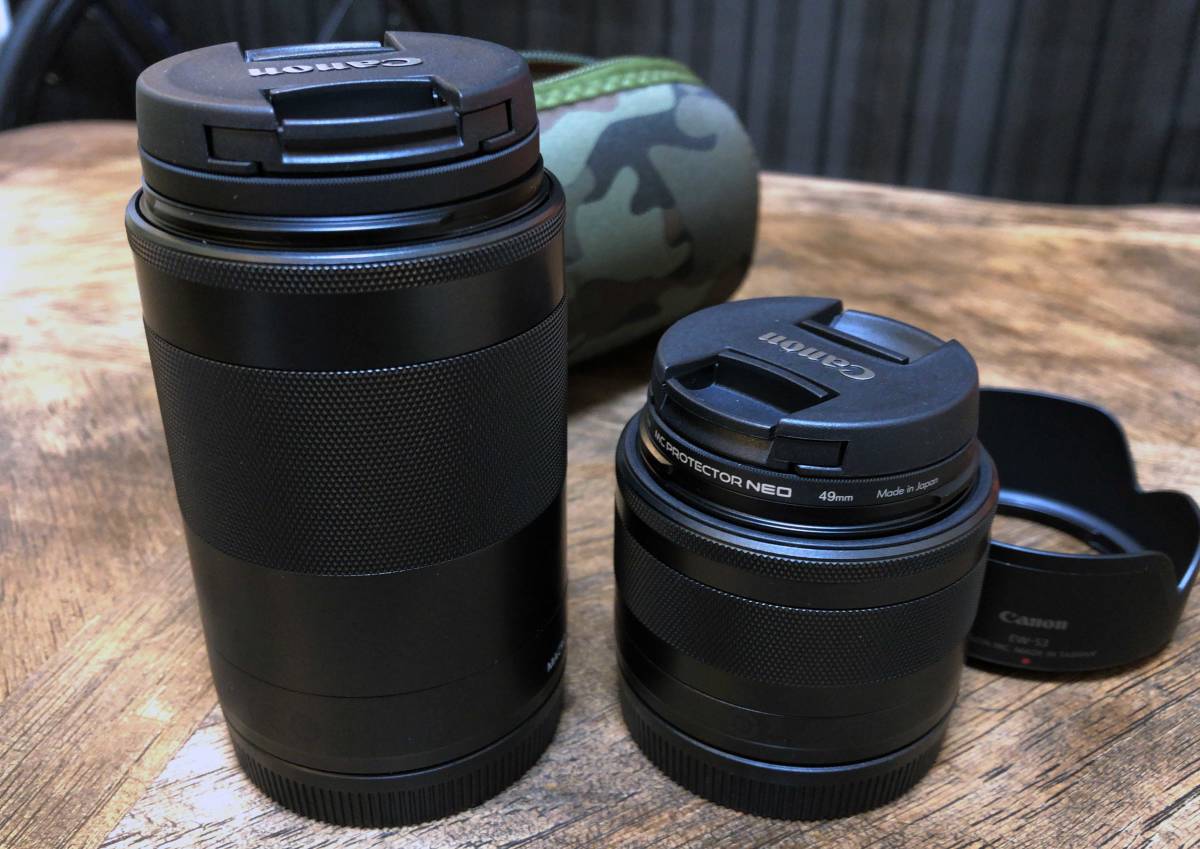 CANON EF-M 55-200mm + 15-45mm 2本セット 数回程度のみ使用 KENKO製