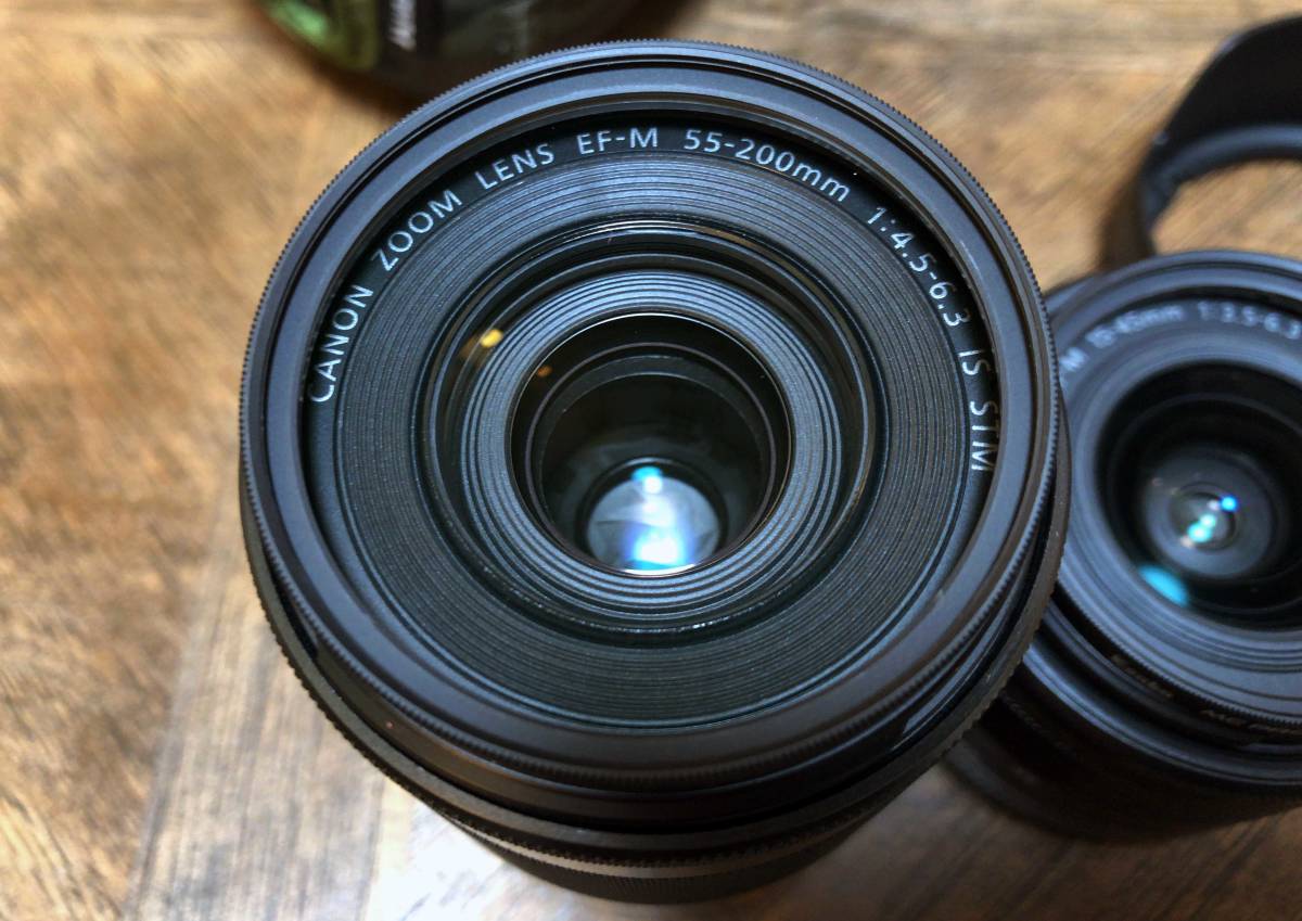 CANON EF-M 55-200mm + 15-45mm 2本セット 数回程度のみ使用 KENKO製