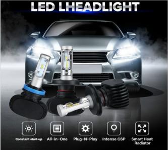 S1 LEDバルブ ヘッドライト フォグランプ 8000LM HB4 6500k ファンレス ホワイト 1_1