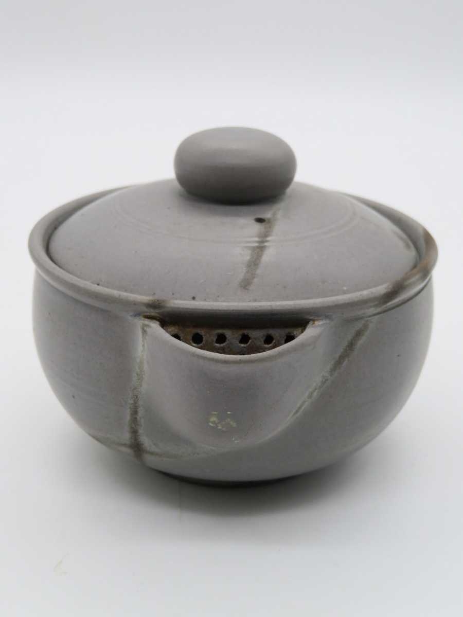 煎茶道具 備前焼 【小西陶古】 『備前焼 泡瓶』 在印 桐共箱 真作保証 青備前 宝瓶 急須 岡山県