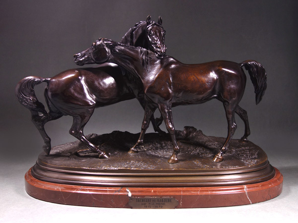 慶應 フランス動物彫刻の先駆者 P J Mene ピエール ジュール メネ 作 ブロンズ製馬オブジェ Tachiani Et Nadjebe 西洋彫刻 売買されたオークション情報 Yahooの商品情報をアーカイブ公開 オークファン Aucfan Com