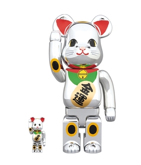 BE@RBRICK 招き猫 ペコちゃん 福 黒 100% & 400% BE@RBRICK 招き猫