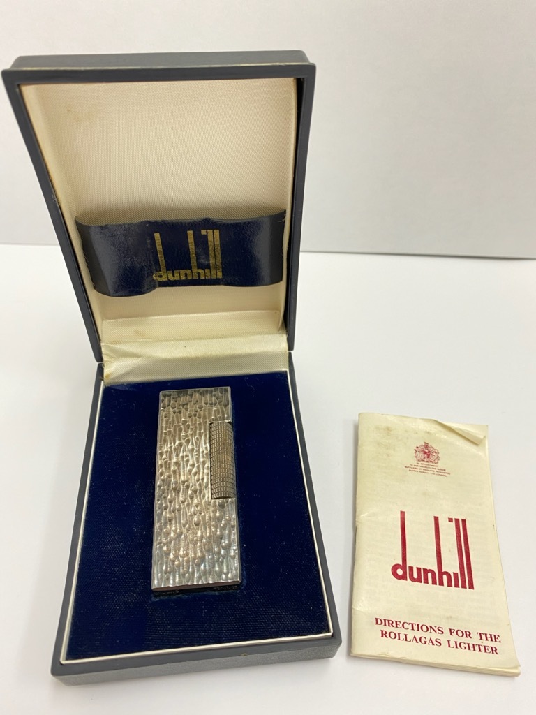 dunhill ダンヒル ローラー ガス ライター シルバー ケース付き