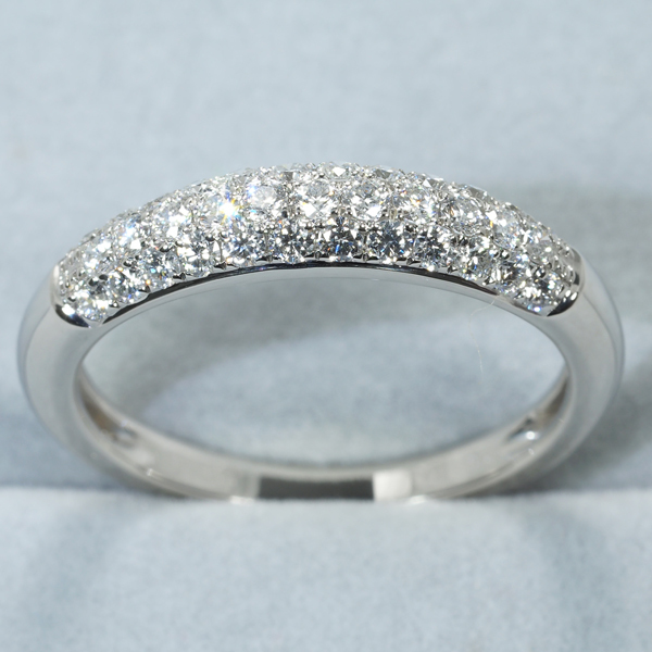 上質ダイヤ 0.50ct パヴェ リング 指輪 Pt950/プラチナ【中古】GENJ