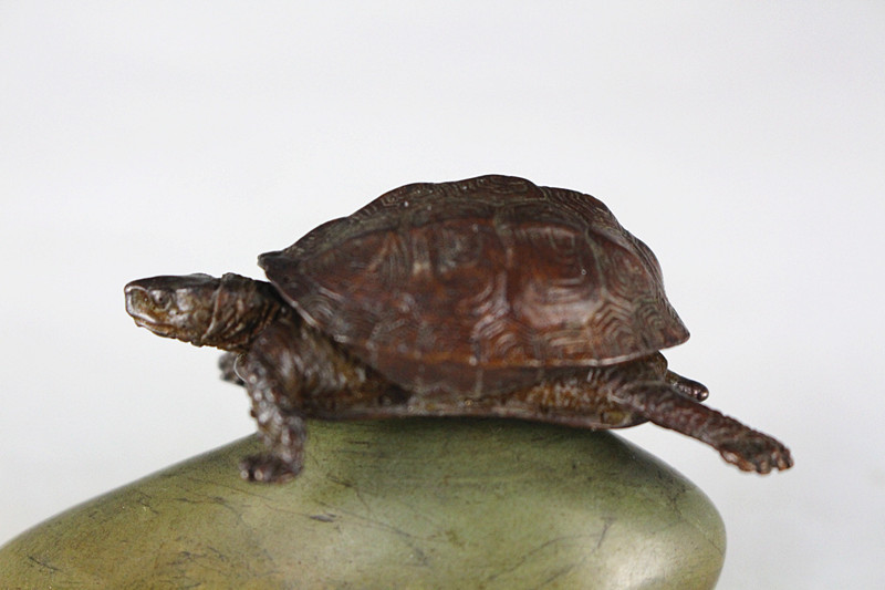 極美古銅煎茶道具 質感細工 頭尾可動 銅亀置物QYT006190888128296592_1