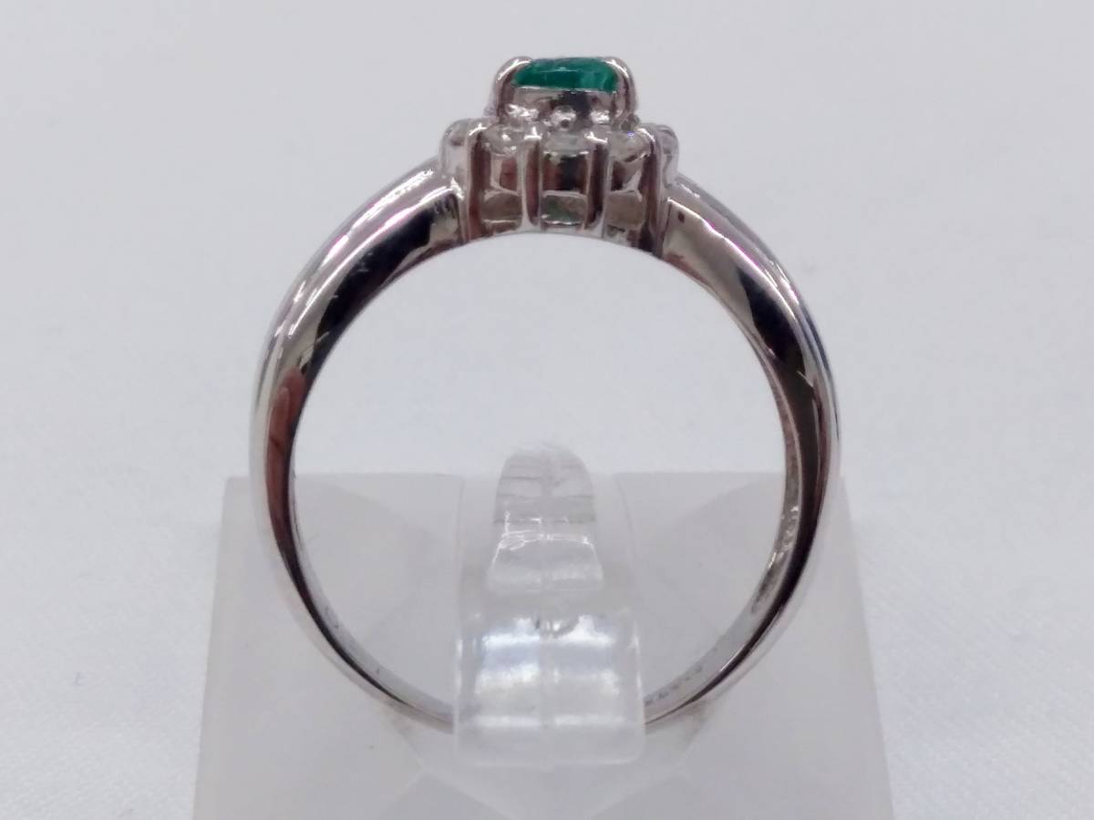 リング 指輪 Pt900 プラチナ 天然エメラルド0.25ct 天然ダイヤモンド