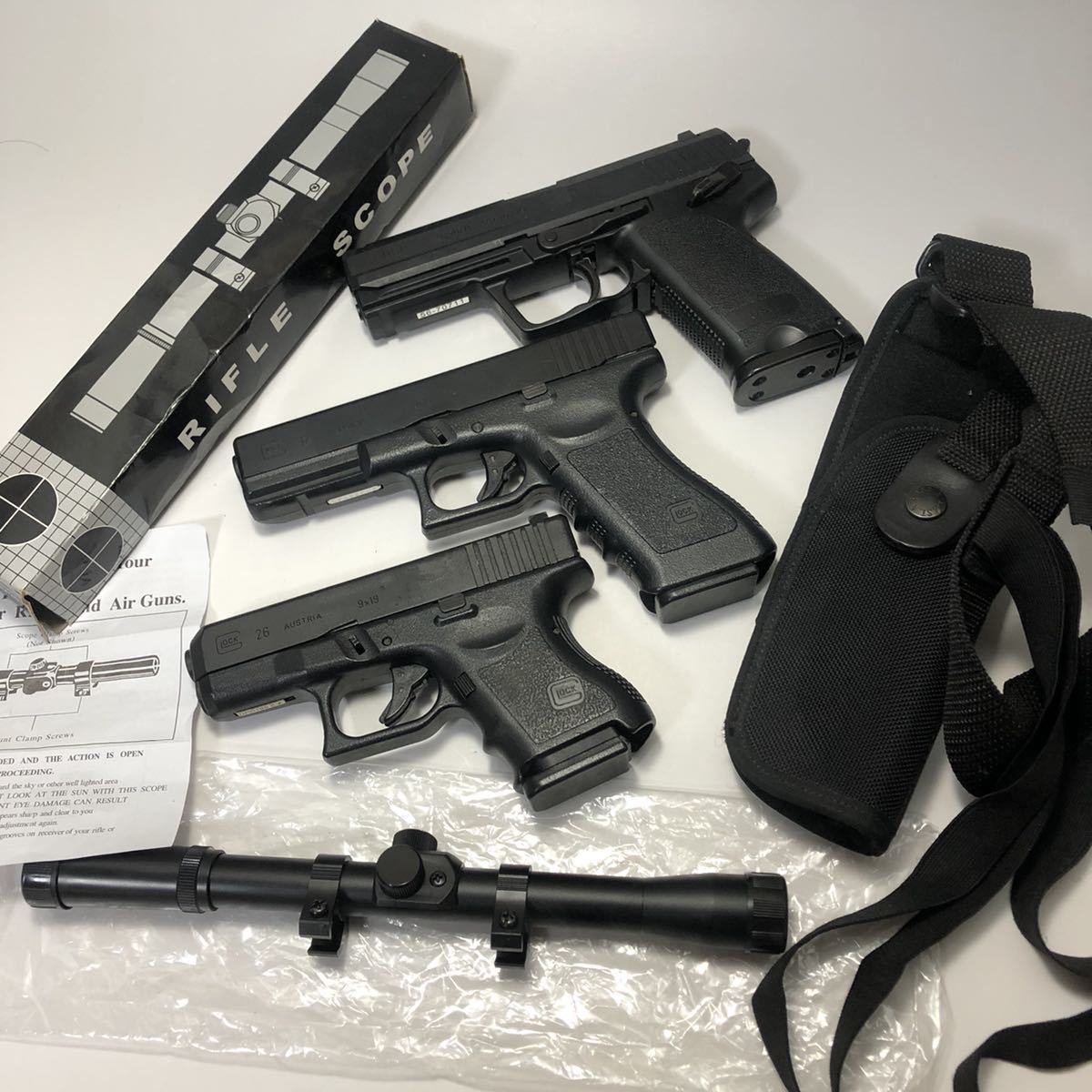 モデルガン関係5点セット☆USP 56-70711 ☆GLOCK17 9×19 ☆GLOCK26