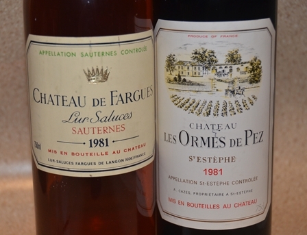 ヴィンテージ赤白ワイン2本セット フランスボルドー産 1981年1984 
