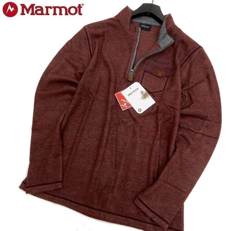 豊富な，送料無料 Marmot マーモット 微起毛 メランジ調 パイピング 胸ポケット付き ハーフジップ スタンドカラー カットソー 赤灰 95 016 out77122(男性用)｜売買されたオークション情報、yahooの商品情報をアーカ 男性用
