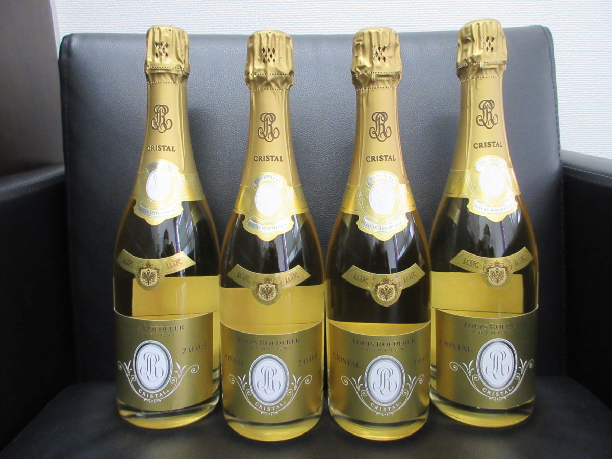 N65399T 未開栓 ルイ・ロデレール クリスタル 2008 4本 セット 750ml 12% フランス シャンパーニュ LOUIS ROEDERER CRISTAL