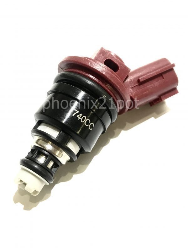 740cc 16600-RR544 Nismo 大容量 サイドフィード インジェクター Nissan x - fuel nismoタイプ injectors Performance Injectors Red 740cc&frasl;min