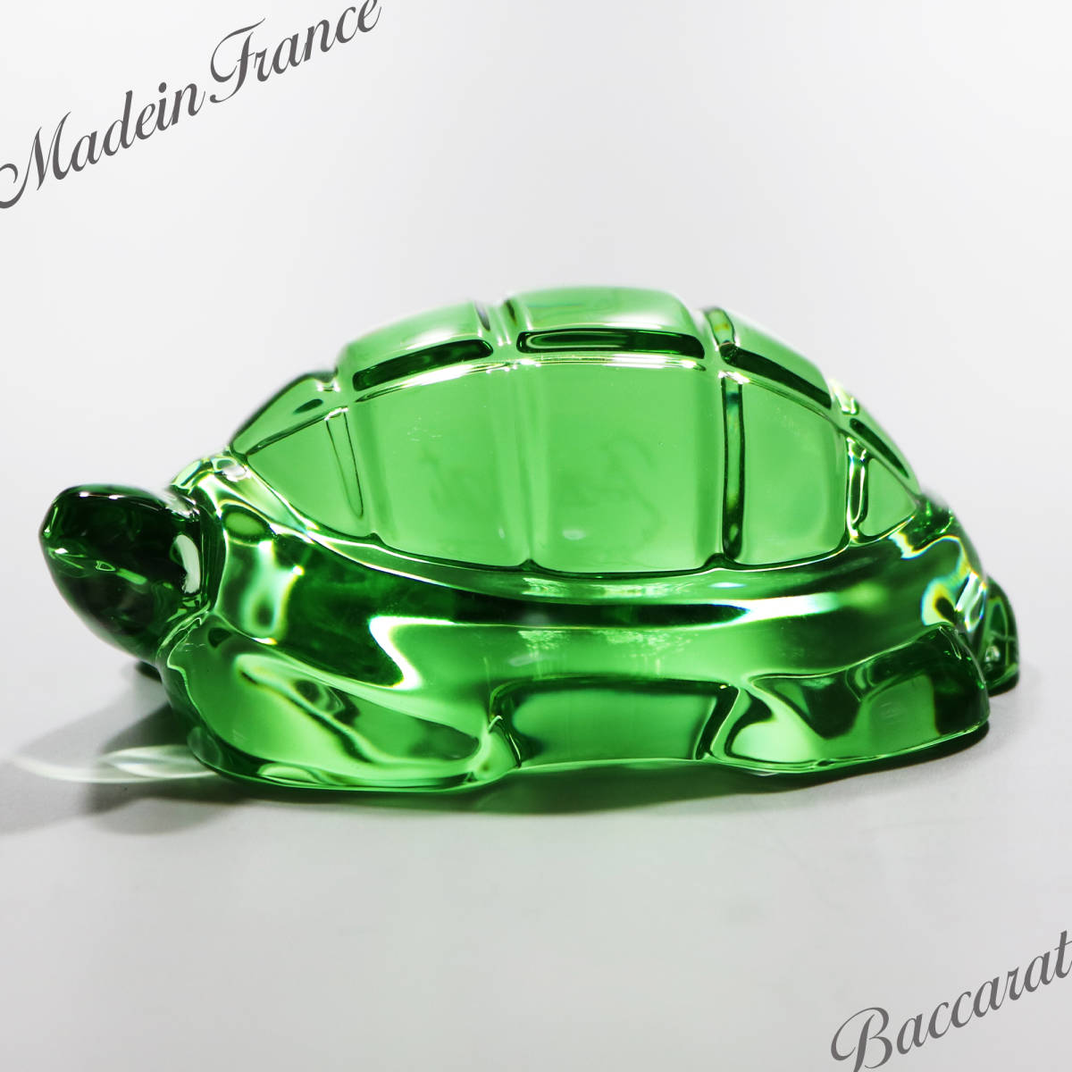 爆買い，新品 Baccarat/バカラ/フランスビンテージ/グリーンクリスタルガラス/カメのオブジェ/ラージサイズ/亀/アニマル/フィギュリン/置物/(クリスタルガラス)｜売買されたオークション情報、yahooの商品情 クリスタルガラス