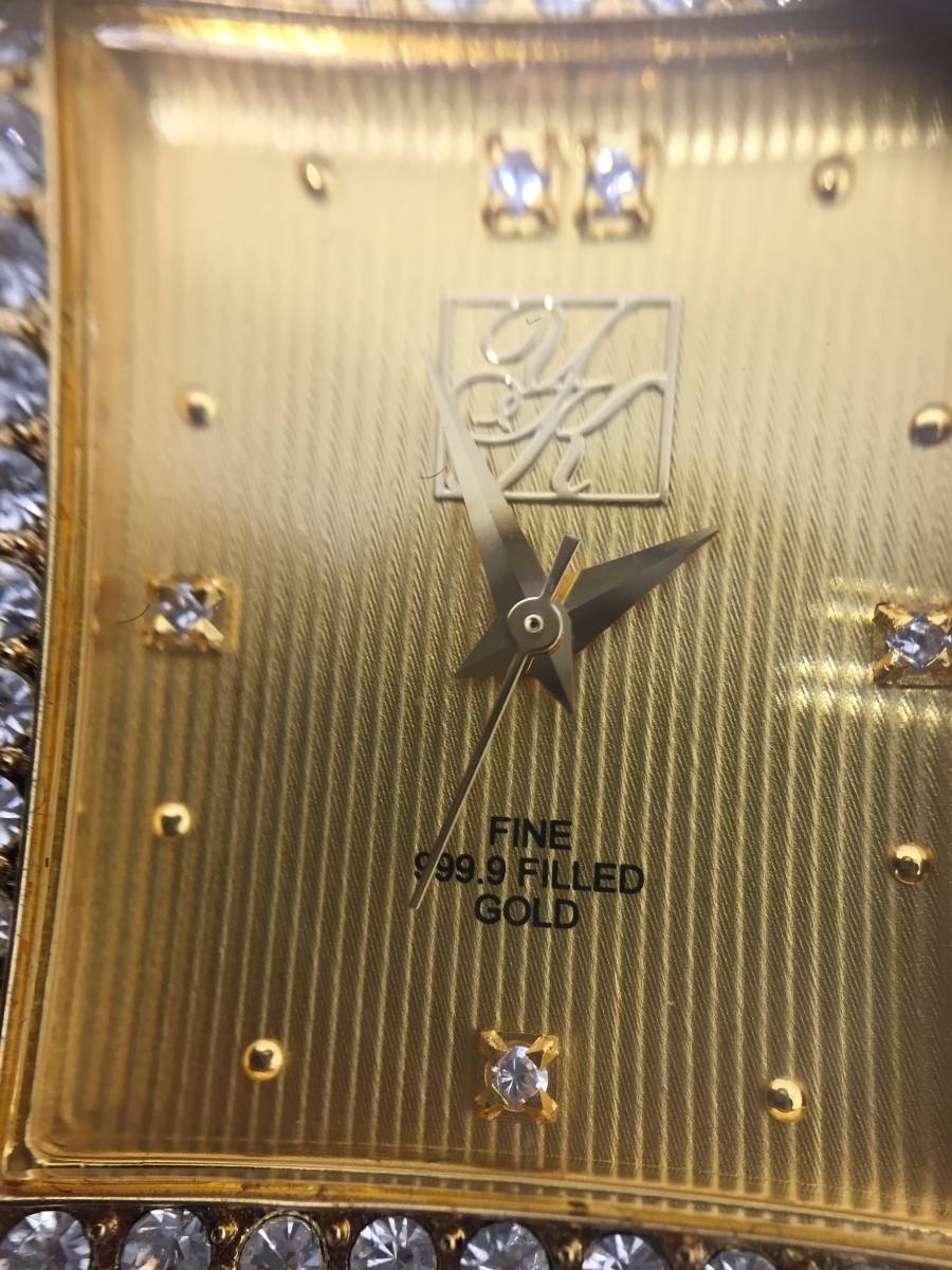 15459】Yukiko Kimijima ペア 時計 金 文字盤 9999メッキ 金色 GOLD