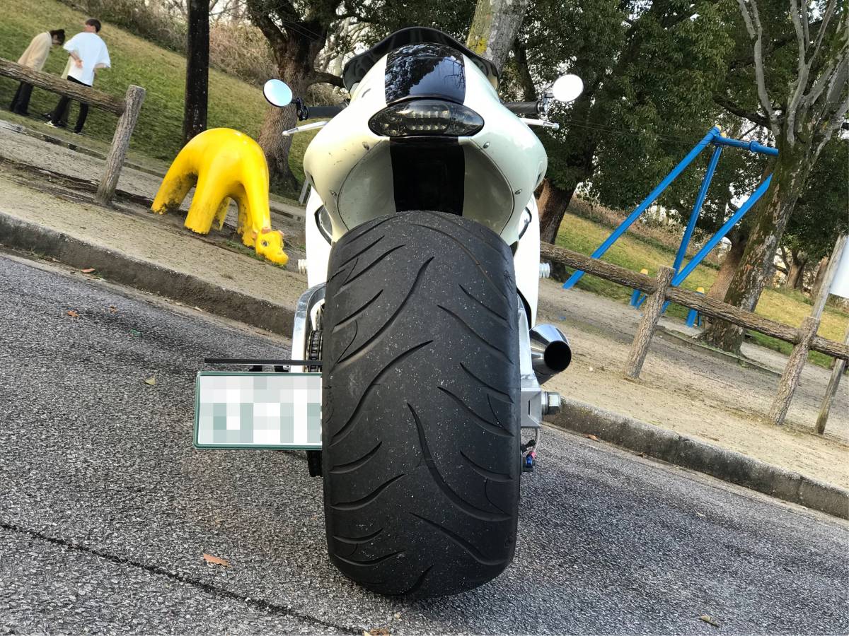 ウォンウォン系ニュースクール系リヤタイヤ300mmフロントリヤ18インチ、ロンスイロンホイカスタム隼GSX1300R_5