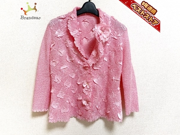 ノコプリーツ NOKO PLEATS サイズ40 M ピンク×白 レディース シワ加工 