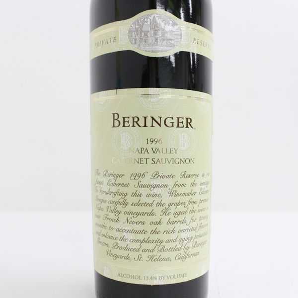 ☆1円~ BERINGER（ベリンジャー） カベルネソーヴィニヨン 1996 750ml