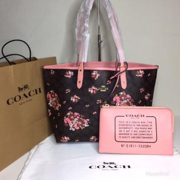 コーチ 花柄 COACH トートバッグ リバーシブル トート リバーシブルの