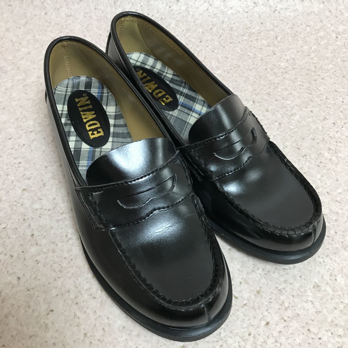 I0400 Edwin エドウィン レディース シューズ ローファー 靴 24 0cm ブラック 黒 24 0cm 売買されたオークション情報 Yahooの商品情報をアーカイブ公開 オークファン Aucfan Com